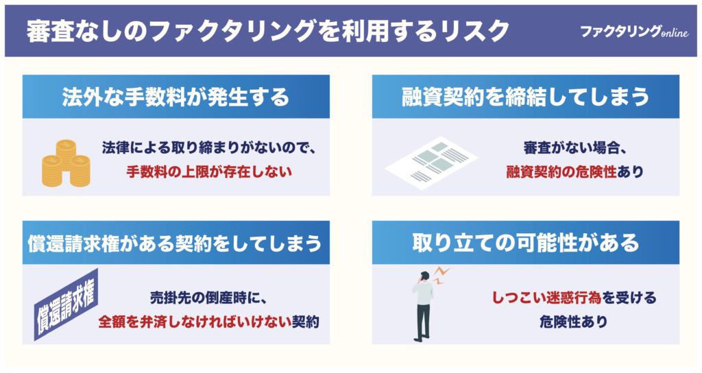 審査なしのファクタリングを利用するリスク