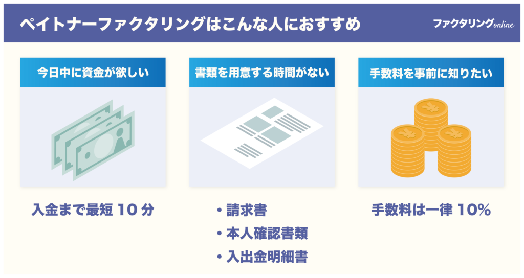 ペイトナーファクタリングはこんな人におすすめ