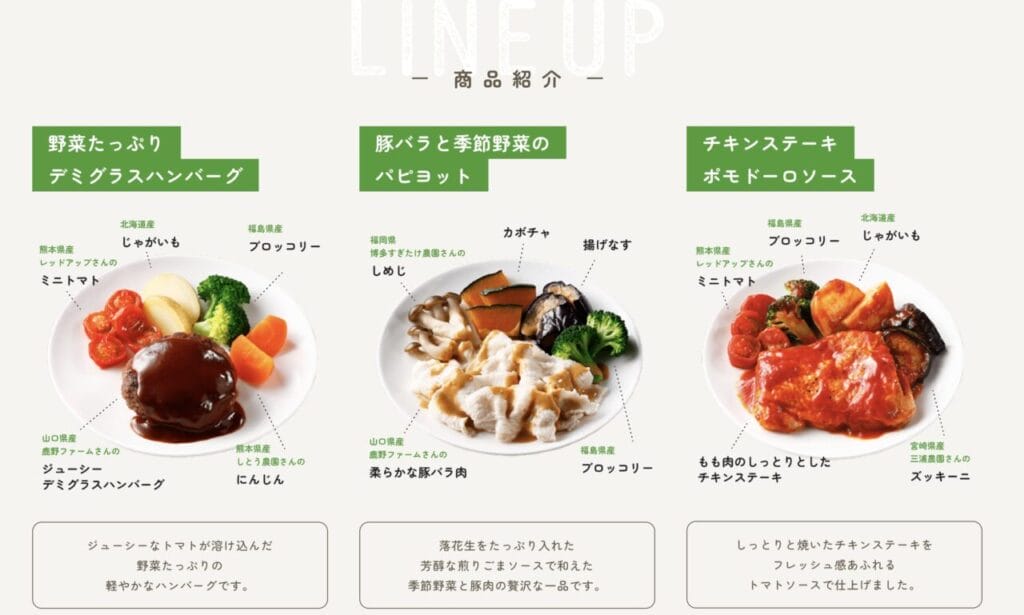 Vivid TABLE メニュー例