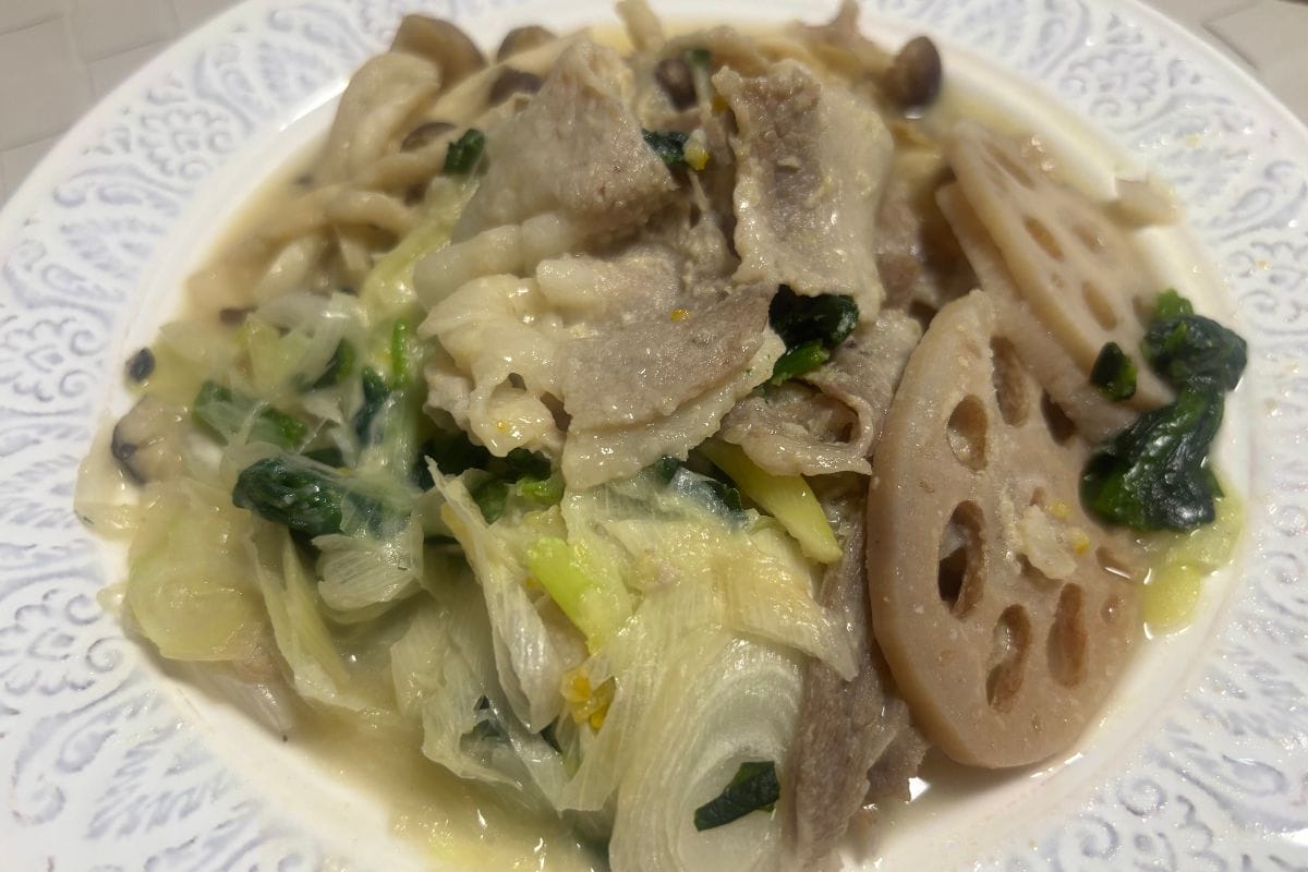 豚バラの和風柚子味噌和え
