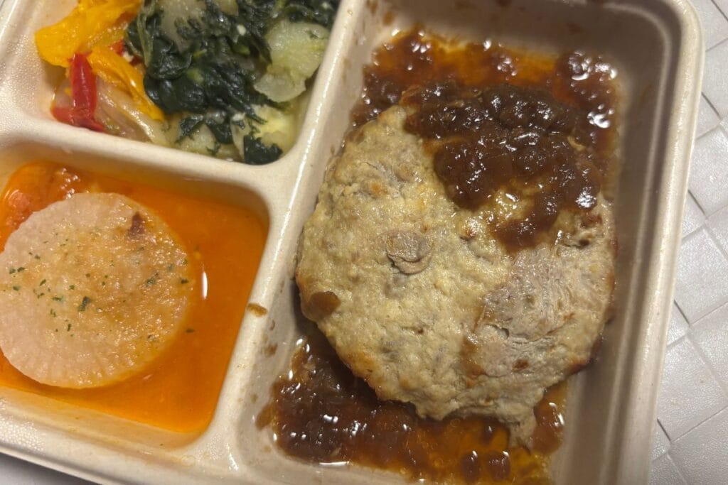 ハンバーグ 飴色玉ねぎのシャリアピンソース アップ