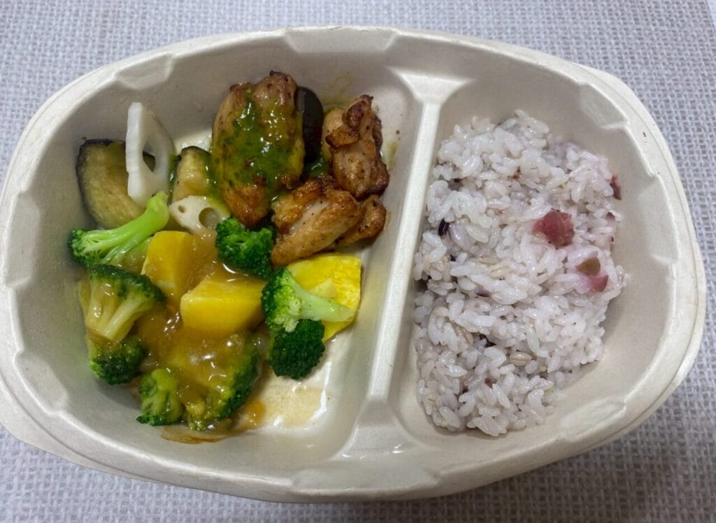 ニップンよくばり御膳 五穀梅ご飯と彩り野菜とバジルチキン
