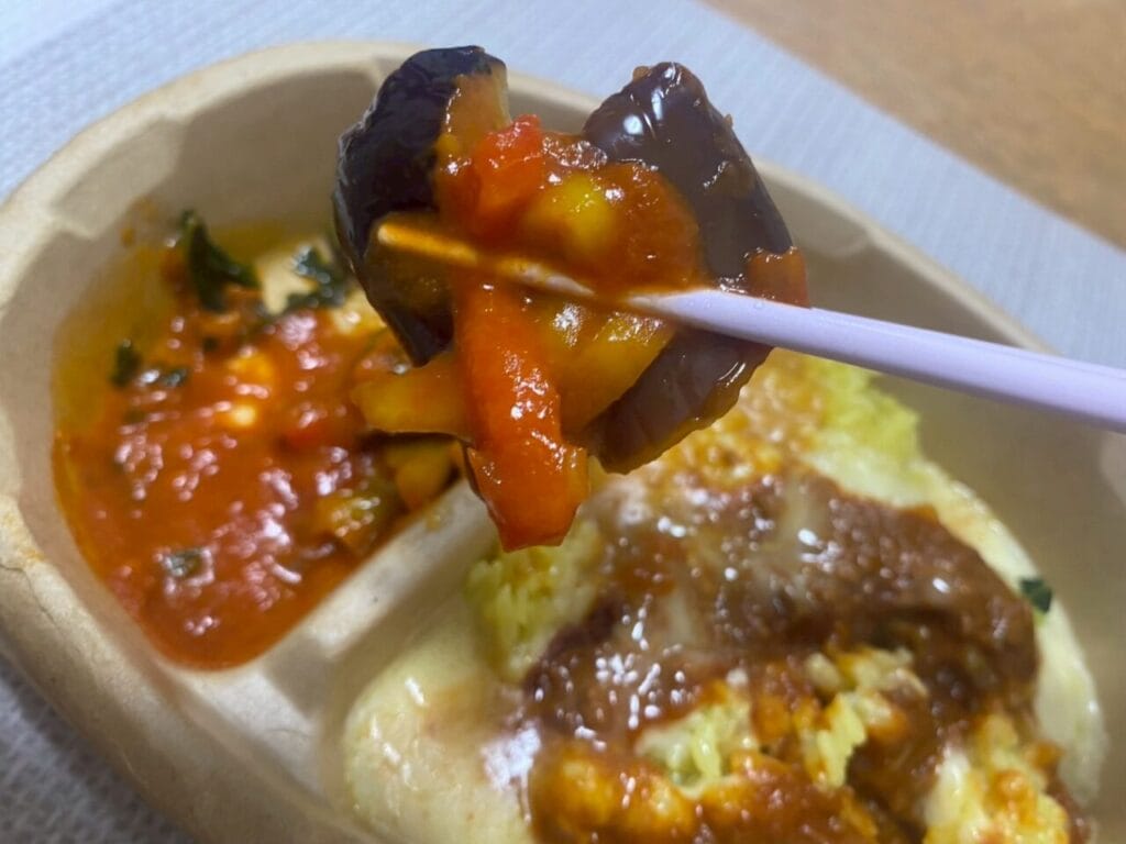 よくばりプレート 豆腐から作ったお肉のミラノ風ドリア&カポナータ