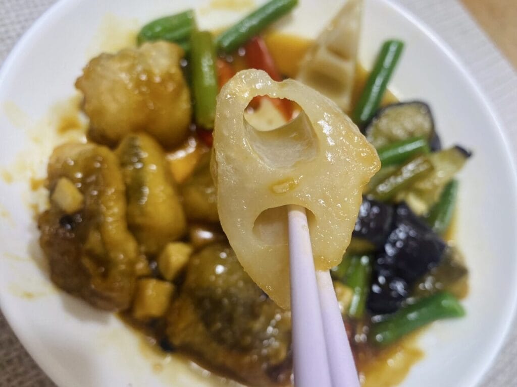 鱈と揚げなすのフルーツ黒酢あん 画像