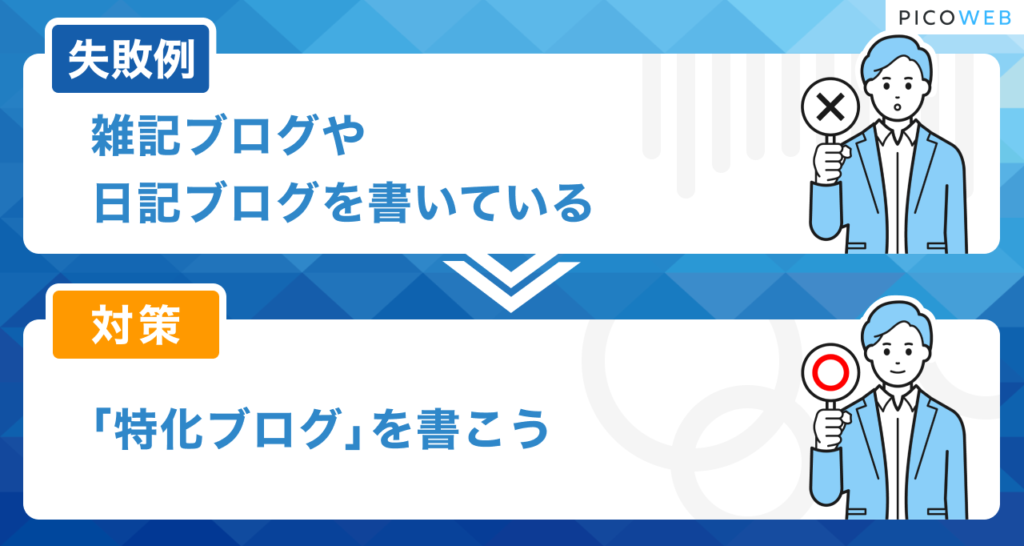 ブログの失敗例：雑記ブログや日記ブログを書いている