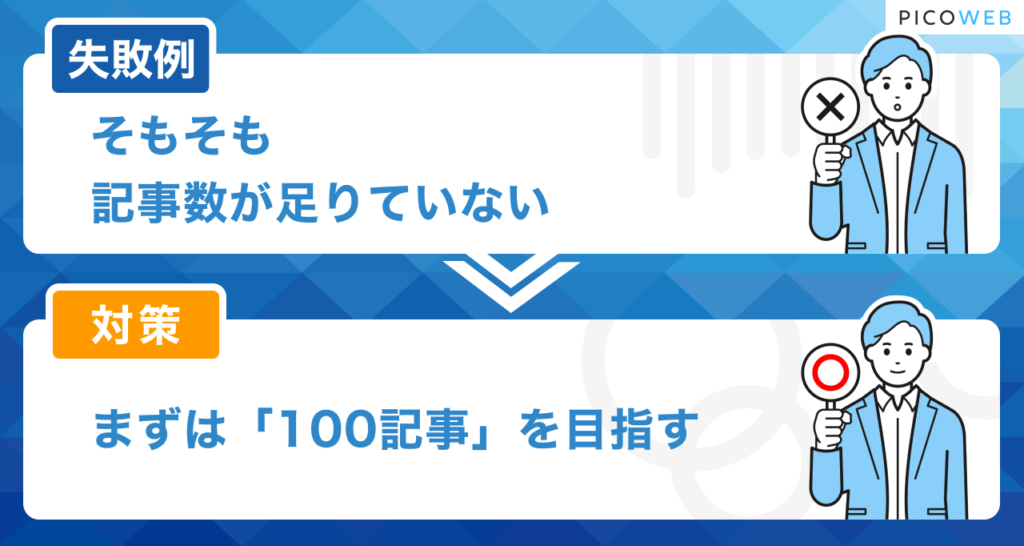 ブログの失敗例：記事数が足りていない