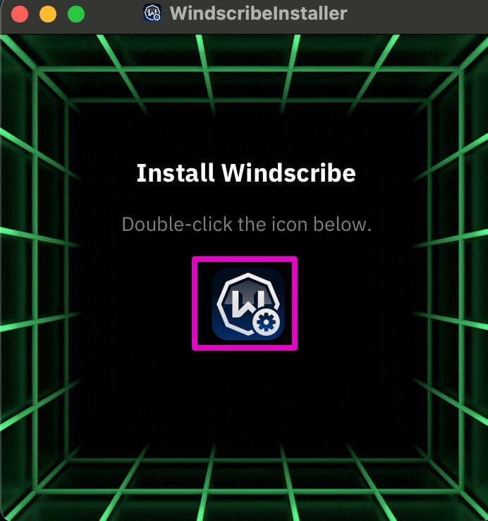 Windscribe アイコンをダブルクリック