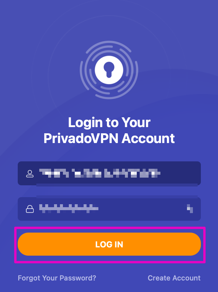 アカウント情報を入力
