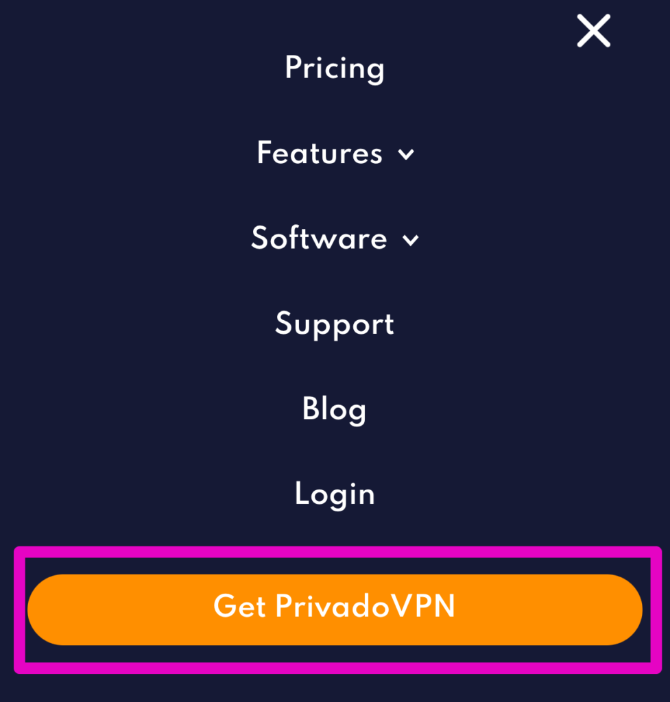 PrivadoVPNを入手
