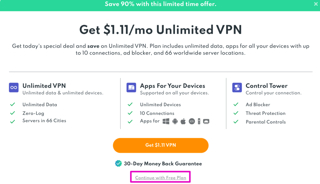 Freeプランで続ける