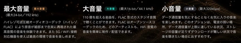 TIDAL 音質