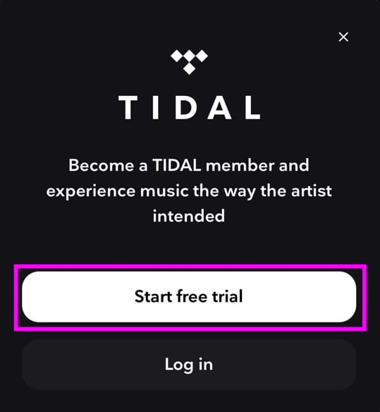 TIDAL アカウント登録