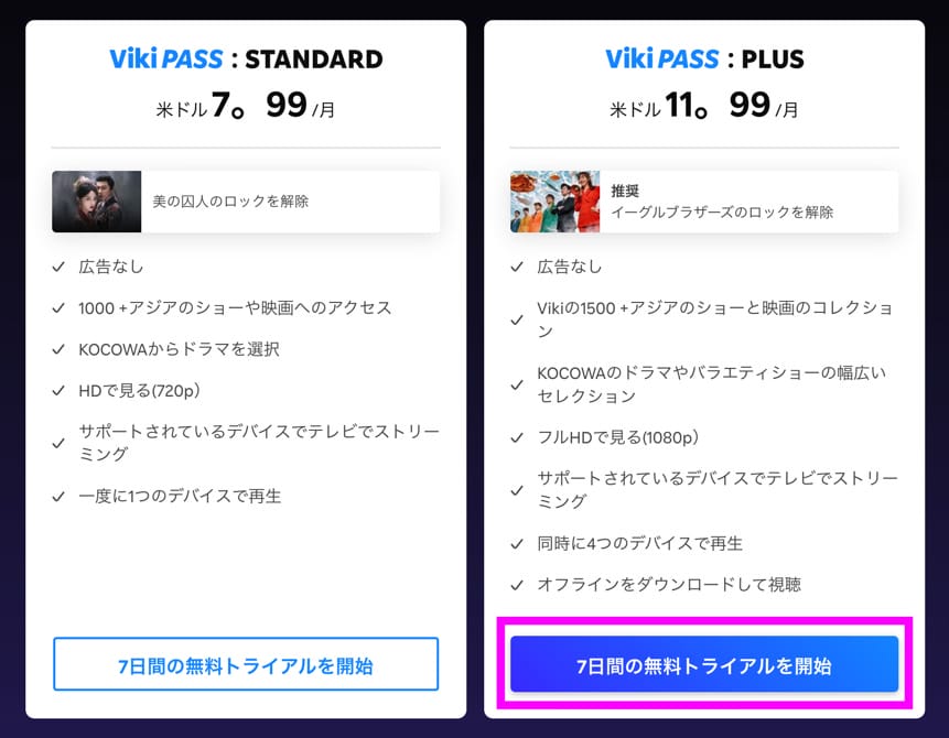 Viki pass PLUSに登録
