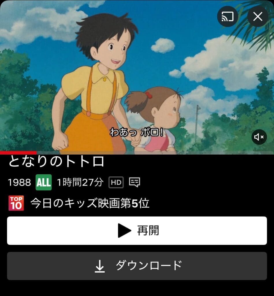 動画を開始する