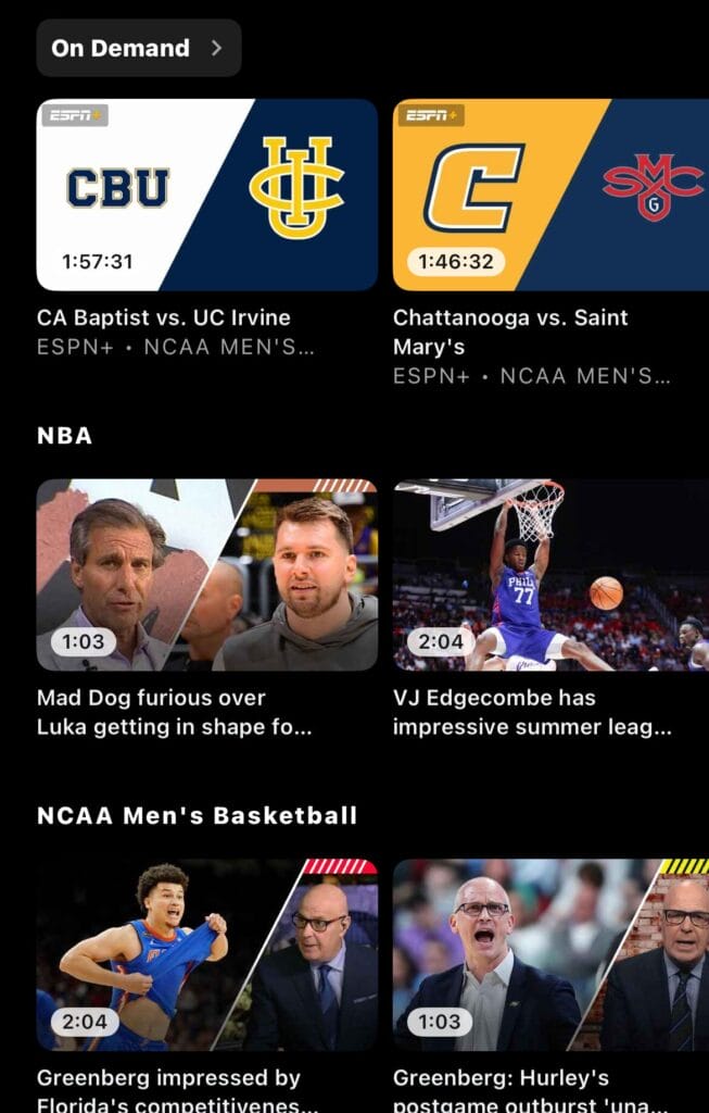 ESPNで動画を視聴