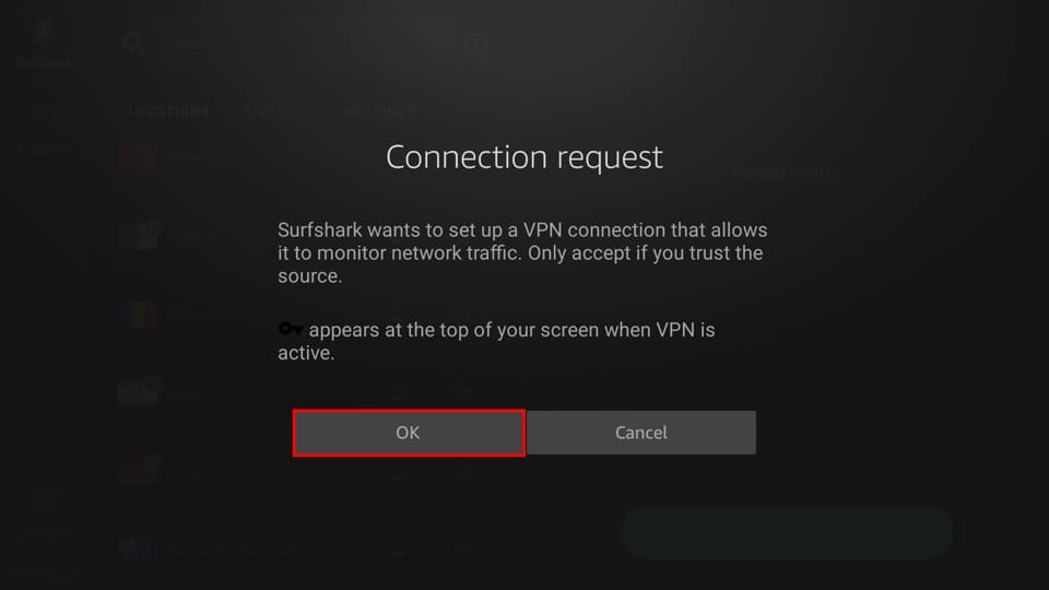 Fire TVでVPN接続を許可