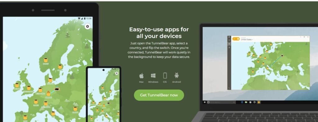 TunnelBear　TunnelBearを利用できるデバイス